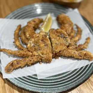 a plate of fried squids