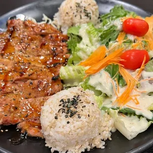 Teriyaki chicken plate.