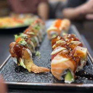 3 different orders of sushi