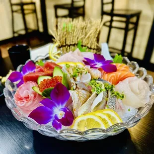 Sashimi Deluxe 20 piece $59... beautiful display!