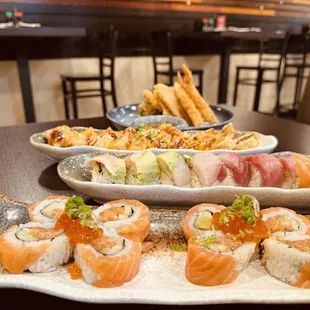 Salmon lover... rainbow... crunchy CA and... Tempura Appetizer