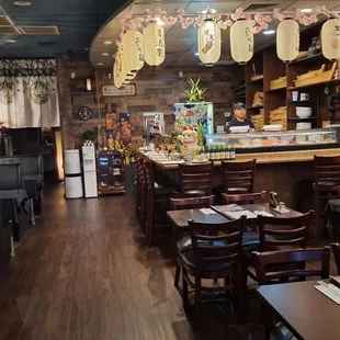 Indoor Seating and Sushi Bar