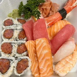 Yoshi sushi lunch platter.