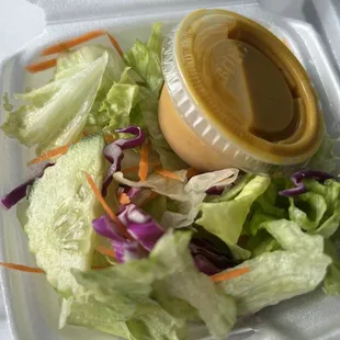 Asked for soup , got salad . Oh well still ate it