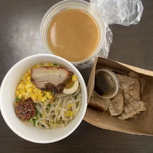 Tonkatsu ramen and gyoza