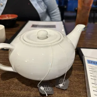 Hot tea served in a cute mug