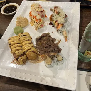 Natalia roll, CC Crunch roll, Bulgogi roll, and Ariana roll