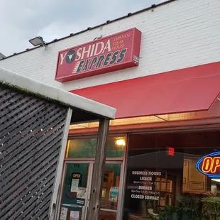 the front of the restaurant