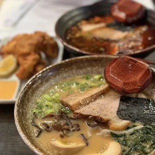 Tonkotsu Miso, Kara Age, Tonkotsu Spicy Black