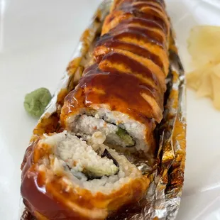 Baked salmon roll