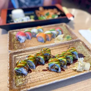 Caterpillar roll, rainbow roll &amp; lunch combination B