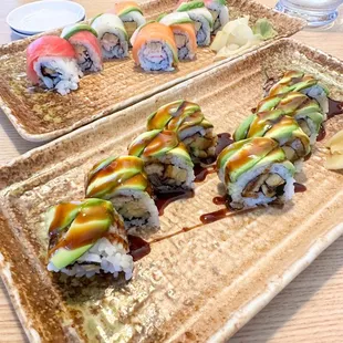 Rainbow roll &amp; caterpillar roll