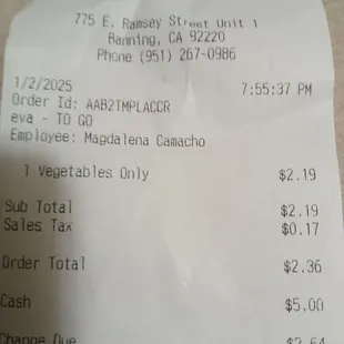 Extra order of mix steam veggies.  Requested no or not to much cabbage core. PLEASE end up mostly cabbage core