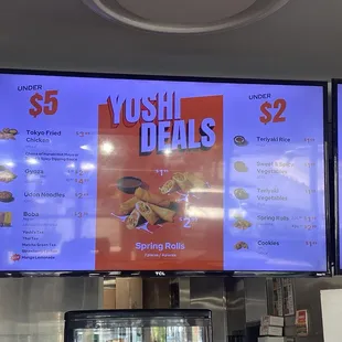 Side items and other snacks menu