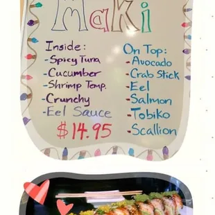 Try our new special holiday maki !