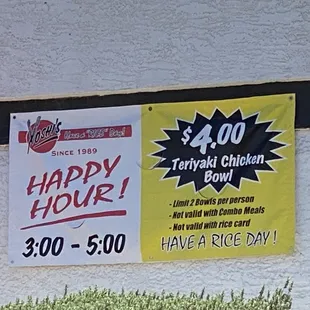 Happy hour 3-5pm