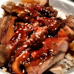 Happy hour teriyaki chicken bowl
