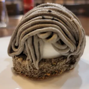 Black Sesame Mont Blanc Cake