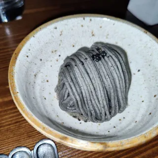 Black Sesame Mont Blanc Cake