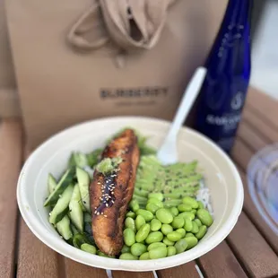 Grilled Salmon Poke Bowl