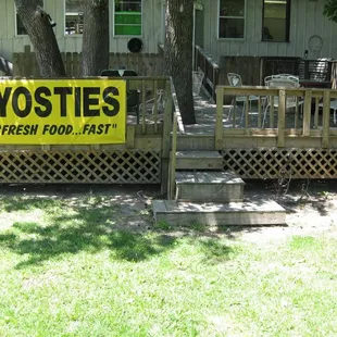 Outdoor Seating on Yosties back  deck and Beautiful Legion Park
