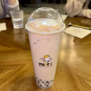 Snow mountain boba black milk tea