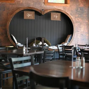 a heart - shaped table and chairs