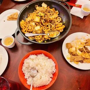 a table full of food