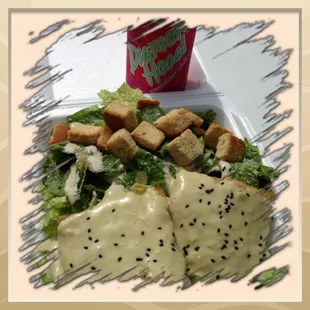 Yay! Garlic Ahi, Caesar salad &amp; Diamond head strawberry soda! Food was awesome, very reasonable, fast &amp; friendly service! =)