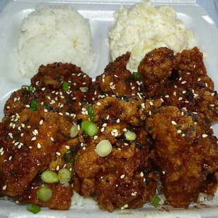 Regular garlic chicken plate.