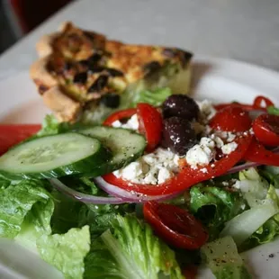 greek salad and quiche