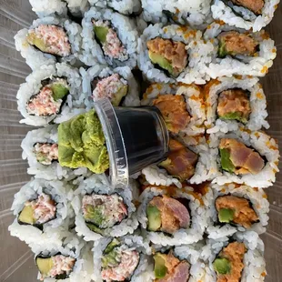 California roll, spicy tuna roll