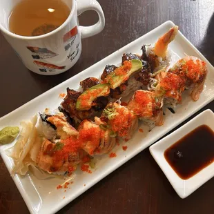 Dragon Roll and Lion King Roll