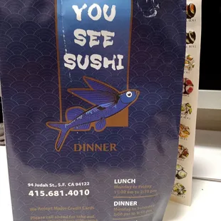 Menu from restaurant as of July 3rd, 2021.