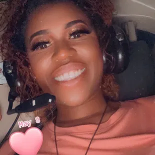 Me with my headset looking like I'm not nervous..