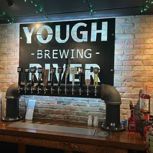 a bar with bottles of beer