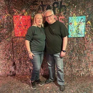 We had so much fun doing Splatter Painting.   You have to try this   So much fun.  Great date night