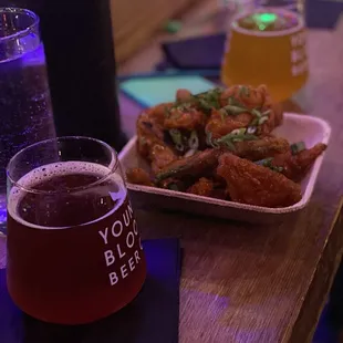 Tasty Mofo Veggies and two kinds of sour ales