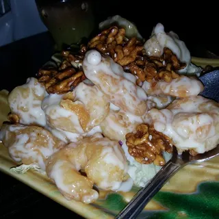 Pumpkin Prawns with Candied Walnuts