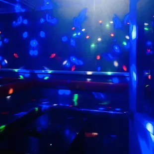 Part of the colorful private karaoke room! Constantly changing lights!
