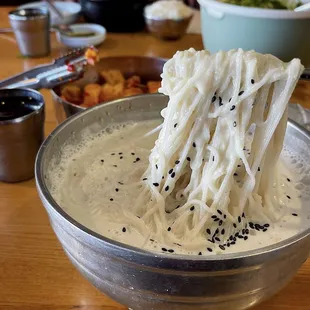 Kong-guksu (콩국수) or cold soybean noodle soup!