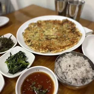 a variety of asian food