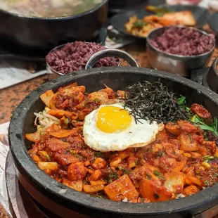 C10. Rice with Spicy Seasoned Octopus in a Stone Pot and Tofu Combo