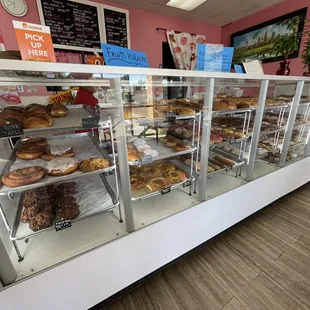 Full view of donut counter