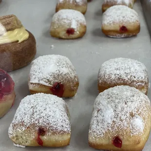Raspberry Beignets with Surgary powder goodness