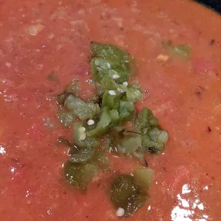 Chopped hatch into the huevos ranchero gravy