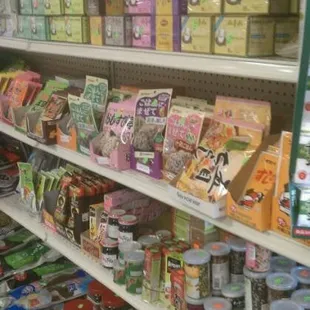 Tea, candy and spice packets.