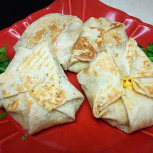 a plate of quesadillas