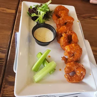 Buffalo shrimp appetizer