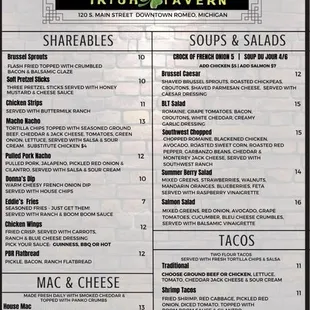 the menu